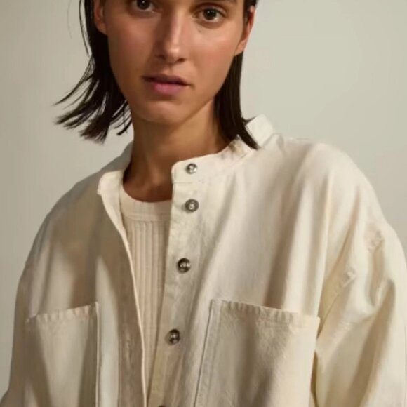 Everlane Canvas Organic Cotton Coverall - Jumpsuit Sz Small - Bone - Picture 4 of 9